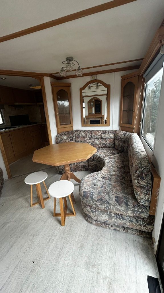 Dining seating with table and two stools Debonair Static caravan
